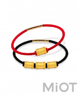 Золотий браслет Xiaomi LuckyME Gold  beads bracelet 17 см 2.1 г Black